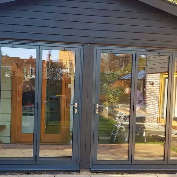 Two sets of Origin bi-folding doors - OB49 Anthracite Grey